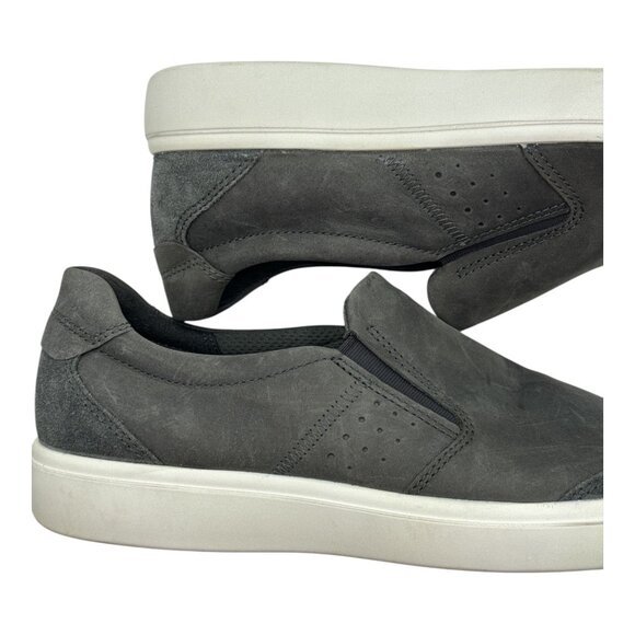 Ecco Mens Gray Slip-On Leather Shoes Sz 46-12 US Danish Design Casual Sneakers - Picture 6 of 14